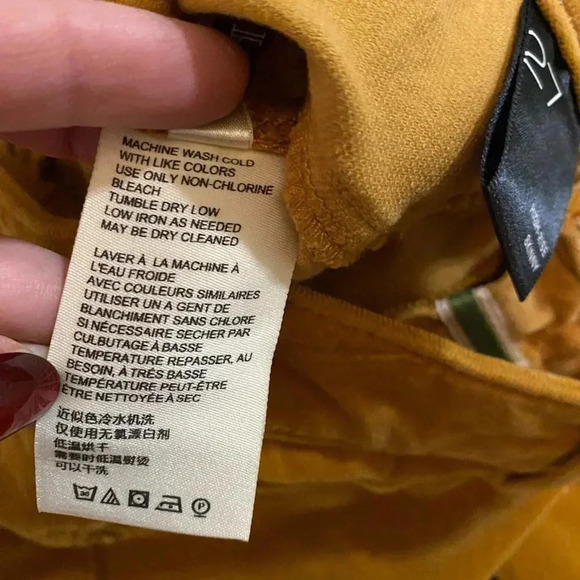 Anthropologie pilcro skinny high rise button fly yellow corduroy pants size 27 - Picture 8 of 10